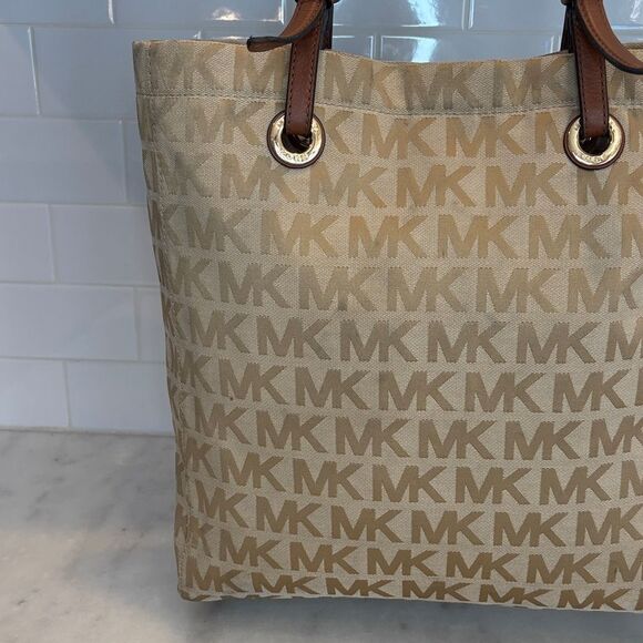 Michael Kors Bag Purse Handbag Signature Logo Shopper Tote Bag Pocketbook - Picture 5 of 16